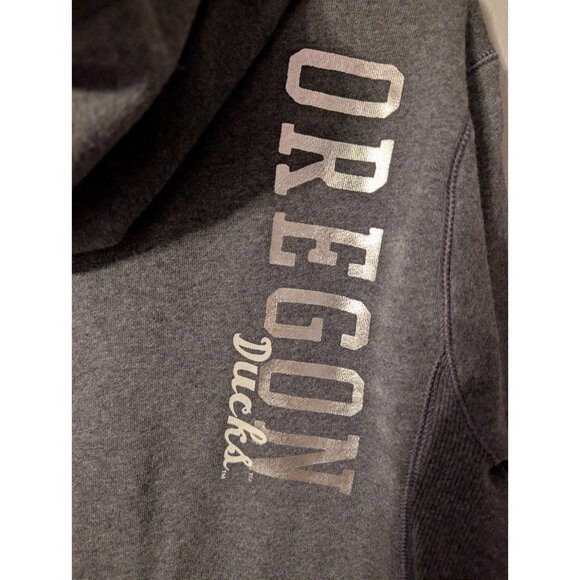 Nike Oregon Ducks Hoodie Womens Large Grey Full Zip Rhinestone Bling Back... - Picture 4 of 7